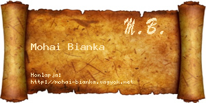 Mohai Bianka névjegykártya